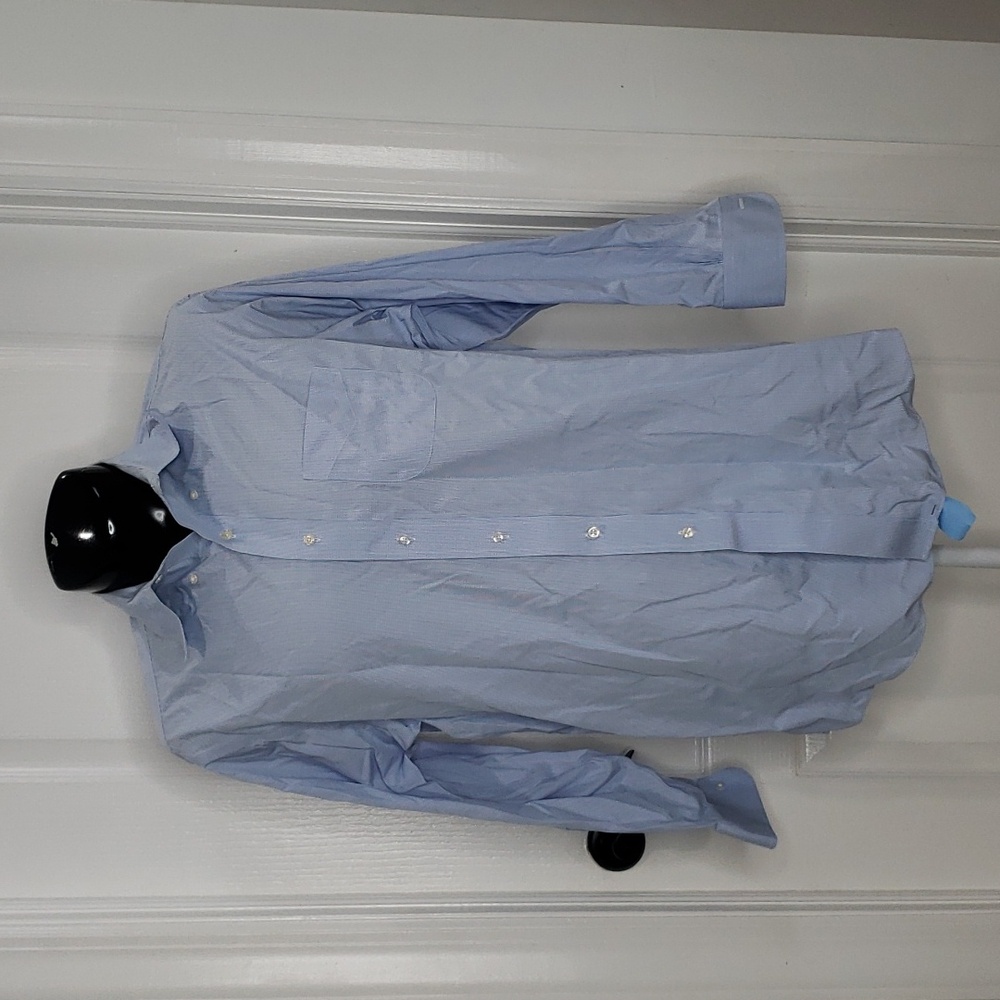 Brooks Brothers Blue & White Mini Houndstooth Madison Dress Shirt Sz 16.5" - 33